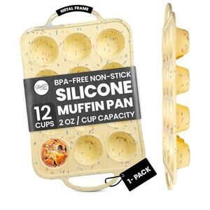 Silicone Mini Muffin Pan 12 Count – Non-Stick Muffin Pans for Baking